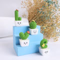 1/5/10Pcs Mini Cactus Flower Miniature Figurines Pot Succulent Plants Fairy Garden Kiniature Ornament DIY Home Decor. 