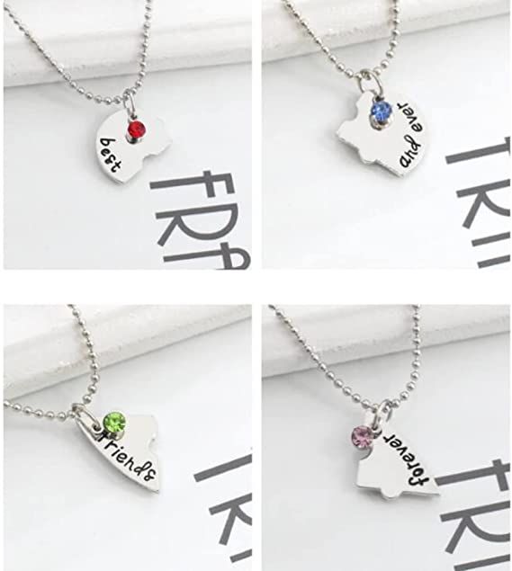 Best%20Friends%20Necklace%203/4%20Piece%20set%20Heart%20Shaped%20Puzzle%20Pendants%20Women%20Alloy%20BFF%20Friendship%20Necklaces%20Chains%20Jewelry%20Choker%20Gift%20-%20Image%204