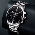 New LX217 Stainless Steel Luxury Men Watch Quartz Analog Business Chain Casual Wrist Dial GenX Watches For Boys Gents Silver Mix. 