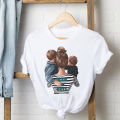 Striped Son Daughter Mom Mother Tee Shirt Lady Clothes Top Short Sleeve Fashion Tshirt Summer Female T Women Graphic T-shirts. 