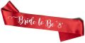 "Bride to Be" Sash - Bridal Shower Gift Bridal Sash Bachelorette Sash Wedding Sash Bride Accessories & Gifts (Red  with White Lettering). 