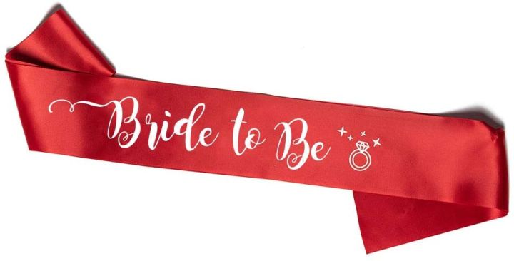 "Bride%20to%20Be"%20Sash%20-%20Bridal%20Shower%20Gift%20Bridal%20Sash%20Bachelorette%20Sash%20Wedding%20Sash%20Bride%20Accessories%20&%20Gifts%20(Red%20%20with%20White%20Lettering)%20-%20Image%204
