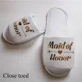 【WEJA】1Pair Bride Wedding Decoration Bridesmaid Party Slippers Ladies Party Supplies Disposable Items For Hotel Rooms. 