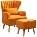 VTEC HOME Modern Wing Back Chair with Ottoman - Sofa Chair - Living Room Chair - Wing Chair  - WBC 004 - 36"x36"x40". 