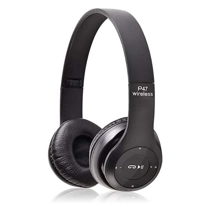 P47 Wireless Headphones with Mic Gaming Headset Foldable Over Ear P47 Earphone Noise Cancelling Headphones Bass Super Microphone Bluetooth Fm TF Card Support