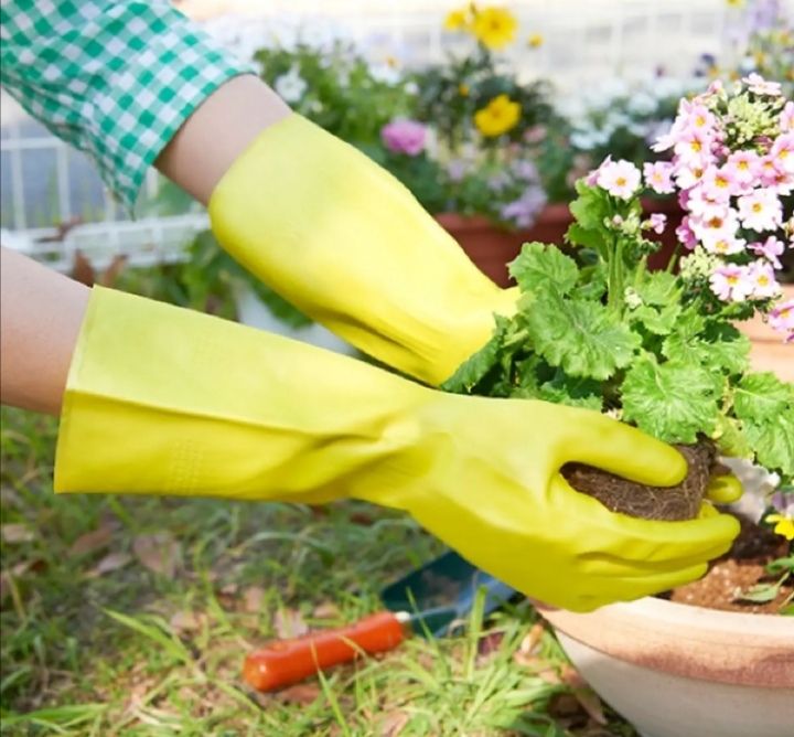 5%20Pair%20Rubber%20Gloves%20Medium%20Household%20Long%20Sleeve%20Washing%20Up%20Kitchen%20Cleaning%20-%20Image%202