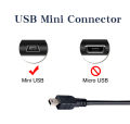 Flat Mini USB V3 A Male To Mini 5 Pins B Charger USB Data Cable For MP3 MP4 MP5 Player Camera. 