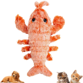 Floppy Lobster Dog Toys Plush Jumping Lobster Interactive Toy， Motion Activated Moving Pet Toy. 
