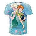 New Summer Frozen 2 T Shirt Anna Elsa Girl 3D Digital Printing Clothing Tops Frozen Snow Queen Anna Elsa Cartoon Print Shirts. 