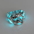 Men's Fashion Trendy Flying Dragon Ring Dragon Pattern Luminous Opening Adjustable Ring Halloween Glowing Jewelry Decoration. 