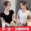 T shirt women【2 Pack 】100 cotton 2022 summer white black short-sleeve. 