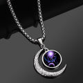 Chain Necklace 12 Constellation Moon Pendant Women Necklace. 