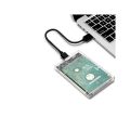Hard Drive Enclosure Case External 2.5'' HDD Enclosure Transparent HDD Case SATA to USB 3.0 (Transparent HDD Case Only). 