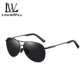 LouisWill Men Sunglasses Frog Mirror Classic Sunglasses Double Beam Frame UV400 Polarized Discoloration Sunglasses Eyewear Ultra Light Elastic Leg Anti Glare Glasses Outdoor Sports Driving Sunglasses. 