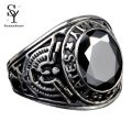 Sunny Ring Punk Oval Shape Rhinestone Inlaid Punk Classic Ring for Party. 