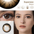 【FASHION】 (0~-8) Magister 16.0Mm Supersize Lenses Myopia Color Contact Lenses For Eyes With Diopters Prescription Lenses Black Eye Lens. 
