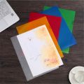 New L-shape A4 Clear Colorful Document Bag Paper File Folder Stationery School Office Case PP 6colors. 