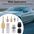 Essential 19PCS Car AC Repair Kit for R12 R134a Systems, Includes Air Conditioning Valve Cores and Service Port Seal Caps. 