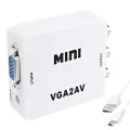 VGA to AV 3RCA CVBS 1080P 3.5mm AUX and  Video Audio Adapter Converter with USB Power Cable for TV Set-Top Box Monitor Laptop PC. 