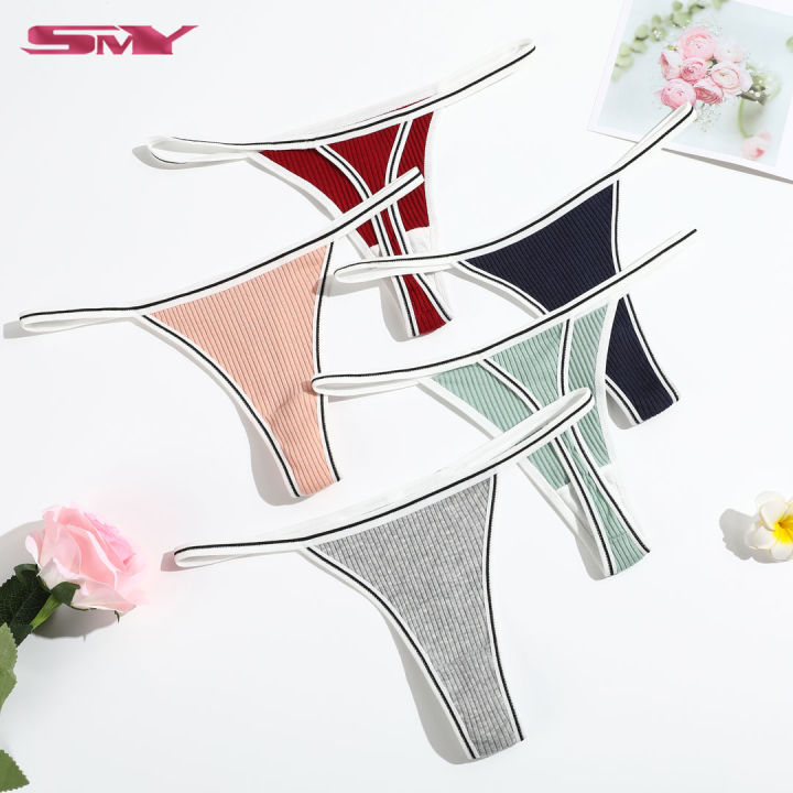 SMY 1 PCS New Ladies Panties Ribbed Cotton Ladies Panties Soft Women Underwear