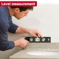Horizontal Ruler 3 Bubble Spirit Level Magnetic ABS Shell Mini Pocket Portable Spirit Level Tool Measure Tool Machinery Leveller. 