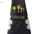 Apron Oil-Proof with Pockets Adjustable Bib Waterproof Chef Apron Gifts , black. 