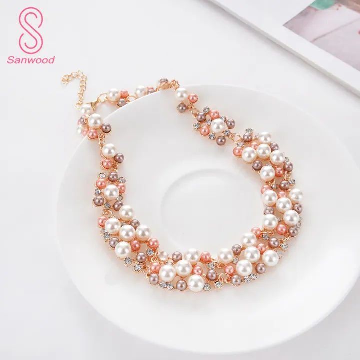 2Pcs%20Women%20Fashion%20Faux%20Pearl%20Rhinestone%20Inlaid%20Necklace%20Earrings%20Jewelry%20Set%20-%20Image%207