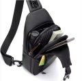 Men's Nylon Waterproof Chest Sling Crossbody Bag Casual Fashionable Satchel USB Shoulder Strap. 