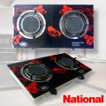 National Low gas, 2 burner portable infrared gas stove with Ceramic  Glass free Gas regulator with hose. 