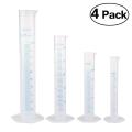 【SkinHorizon】4pcs Transparent Measuring Plastic Graduated Cylinder 10ml / 25ml / 50ml / 100ml Measuring Cups. 