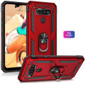 Lereach For LG K51 / Q51 Mobile Phone Case TUP+PC Hard Ring Car Ring Bracket Shockproof Back Cover. 