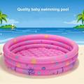 Inflatable 3 Rings Round Swimming Pool Family Children Kids Kid Baby air Home Bath Basin Showering Playing 3 Layer High Quality Product blue pink green-80CM. 