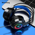 Wenefang 【New design】Gaming Headsets Gamer Headphone 7.1 Surround Sound Stereo Wired Earphones Usb Mic Colourful Light For Ps4 Pc Lap Game Headset. 