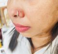 BOOM Gold and silver color cute nose ring nose pin with white stone. 