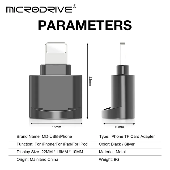 Usb%20flash%20drive%20adapter%20for%20iPhone%20/%20for%20iPad%20Micro%20mini%20SD%20memory%20card%20reader%20with%20Lightning%20insert%20-%20Image%205