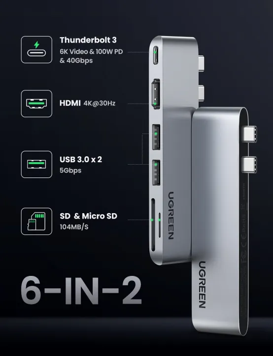 UGREEN%20USB%20C%20Hub%20for%20MacBook%20Pro%20USB%203.0%20Splitter%20Adapter%20USB%20Type%20C%20to%204K%20HDMI,%20Thunderbolt%203%20100W%20Power%20Delivery,%203%20USB%203.0%20Port%20Adapter%20Dock%20Station%20for%20MacBook%20Air%202020%202019%202018,%20MacBook%20Pro%202019%202018%202017%20-%20Image%204