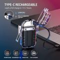 Electronic Rechargeable Lighter, Electric Arc Lighter, Electric Lighter USB Rechargeable Dual Arc Lighters, Cool Plasma Lighter with Waterproof Transparent Shell. 