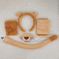 Epoch Lion Ear Headband Tail Set Soft Plush Lion Costume Set for Halloween Cosplay Youth Adult Animal Theme Party Dress-up Kit Headband Tail Gloves Nose 1/3/4pcs Lion Themed Party Supplies. 