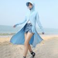 Sun Protection Clothing Women's UV-Proof Breathable Summer Internet Influencer Long Windproof Mid-Length Clothes Sports Windbreaker over the Knee Thin Coat. 