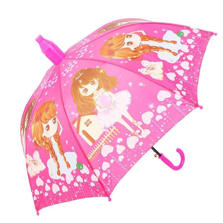 Waterproof Cover Children's Umbrella Boys and Girls Cartoon Umbrella Kindergarten Elementary School Baby Sunshade Kids Umbrella with Straight Shank