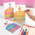 1 Set DIY Rainbow Scratch Painting Kit with Paints Pens Scraper Sticker Educational Rainbow Scratch Art Paper Toy Birthday Gift. 