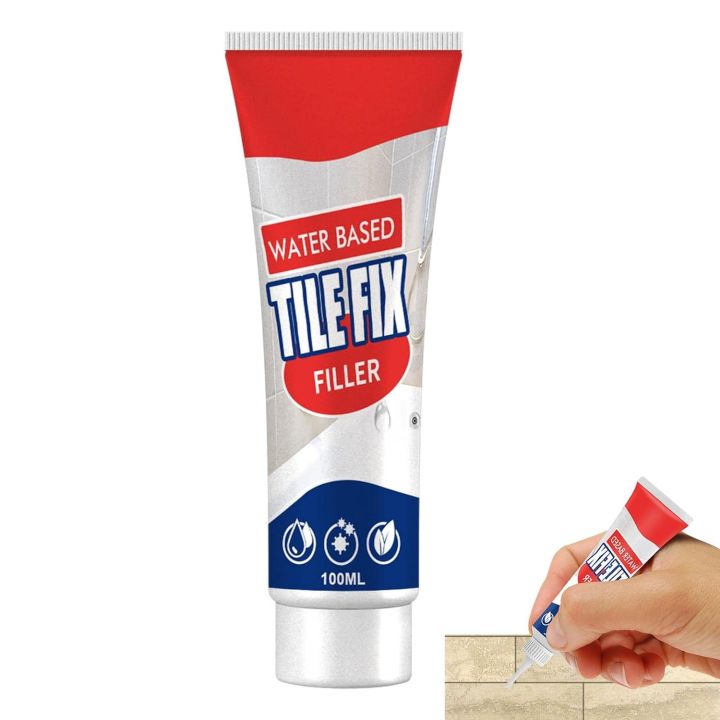 100ml White Tile Fix Filler Ceramic Tile Repair Kit Strong Waterproof Tile Gap Filler Fix Cracks, Chips, Holes Fast