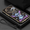 Honor X9C 5G X9C Feared Stitch Casing Soft Phone Case Monster Cartoon Square Edges Plating Cover. 