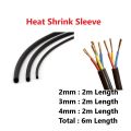 2mm-3mm-4mm Heat Shrink Sleeve for Insulating Wires & Components-6m Length. 