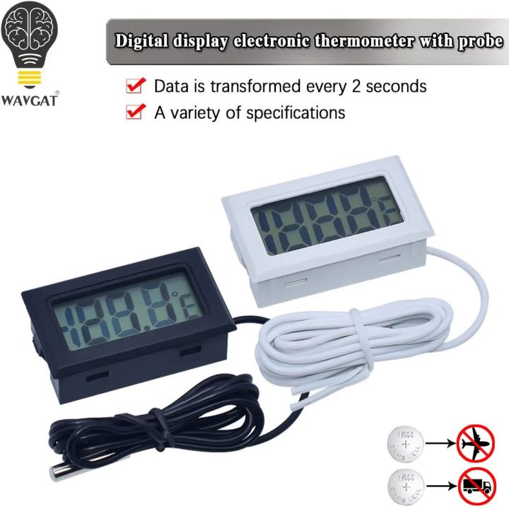 Mini LCD Digital Thermometer Hygrometer Temperature Indoor Convenient Temperature Sensor Humidity Meter Gauge Instruments Cable