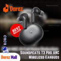 Soundpeats T3 Pro Wireless Earbuds with Call Noise Cancellation, Equipped with 12mm Drivers, Bluetooth 5.4 Technology, 4-Microphone AI Enhanced Calls with ENC Noise Cancellation. 