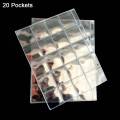 20/30/42 Pockets Clear Ring Coin Holder Album Badge Per Page Money Collection. 