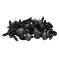 5mm x 5mm Hole Dia Black Plastic Rivets Fastener Push Clips 48 Pcs. 