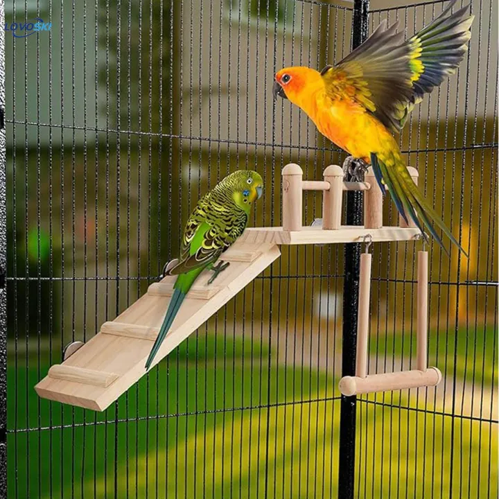 Bird Perches Cage Toys Platform Parrot Play Stand for Macaw Hamster ...