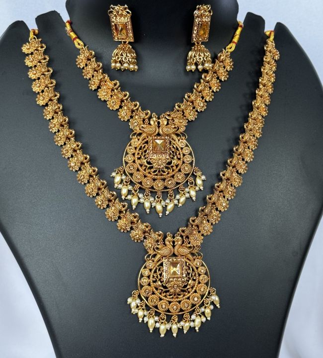 Dull%20gold%20color%20big%20double%20necklace%20with%20one%20pair%20earring%20fashion%20jewelry%20set%20with%20gold%20stone%20for%20girl%20and%20women%20-%20Image%203